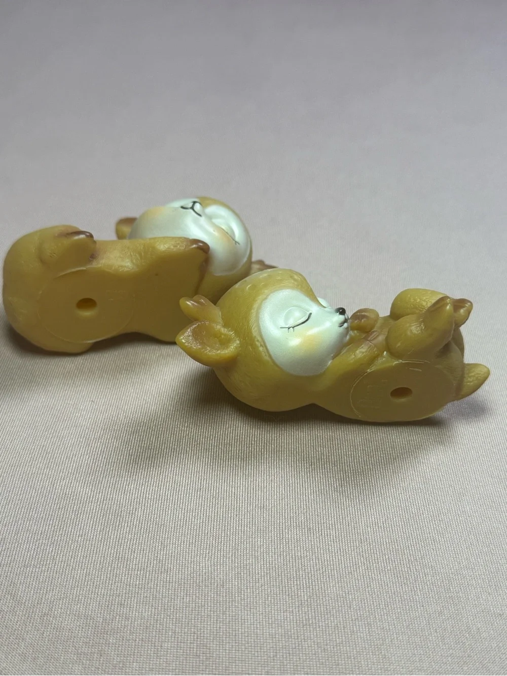 2 Piece Adorable Silicone Lovely Sleeping Deer Fawn Figurines Toys Collectibles